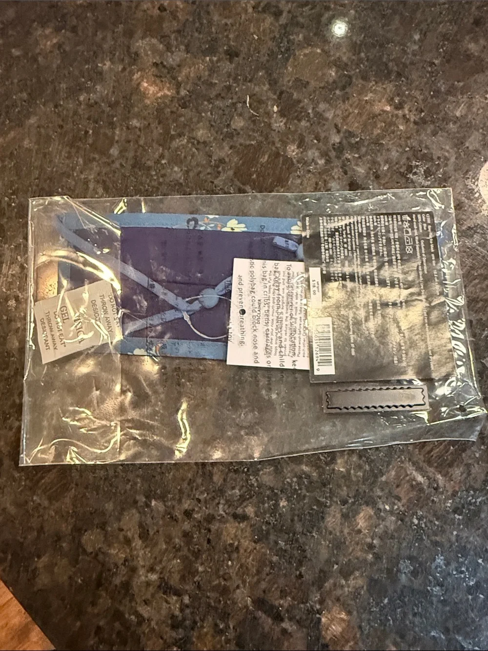 Coach Teal Blue Floral Face Mask with Dino Patch